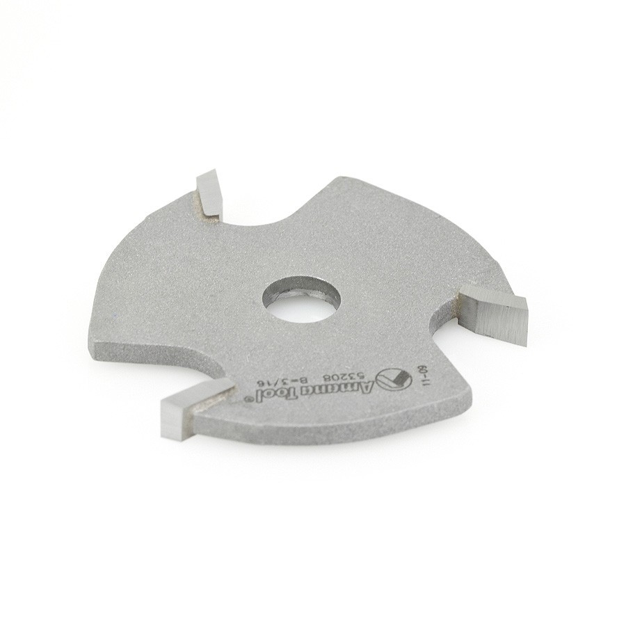 Amana Tool 53208, Slotting Cutter 3 Wing, Overall dia. 1-7/8, 5/16 Shank Arbor dia., Kerf 3/16in