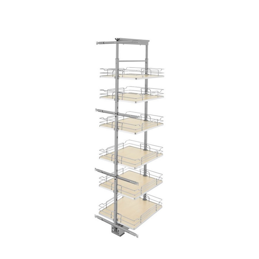 Natural Maple Solid Bottom (6) Shelf Pullout w/ Soft-Close for Full Access 21" Pantry w/Height Opening of 73-5/8" to 80-3/4" Rev-A-Shelf 5373-19-MP