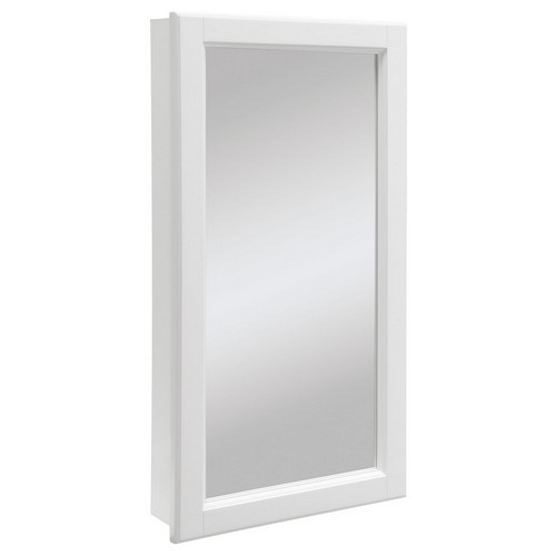 Design House 545111 Wyndham White Semi-Gloss Medicine Cabinet Mirror with 1-Door &amp; 2-Shelves, 16 X 4-3/4 X 30