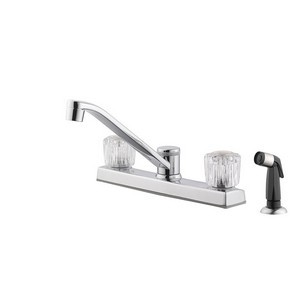 Design House 545996 Millbridge Dual Handle Kitchen Faucet with Side Sprayer Polished Chrome