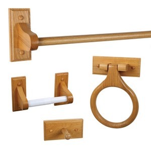 Design House 561258 Dalton 4-Piece Bathroom Kit, Honey Oak