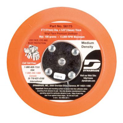 5" Dia. Non-Vacuum Disc Pad Vinyl-Face Dynabrade 56175