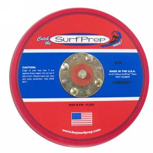 SurfPrep 6" Backup Pad for Vacuum Sander, 6 Hole, Hook/Loop