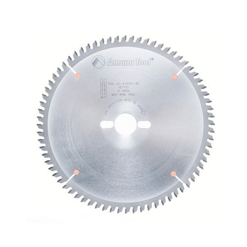Amana Tool 610721-30 Carbide Tipped Solid Surface 10 Inch dia. x 72T MTC, 0 Deg, 30mm Bore