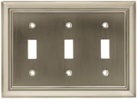 Liberty Hardware 64174, Triple Switch Wall Plate, Length 4-7/8, Satin Nickel, Architectural