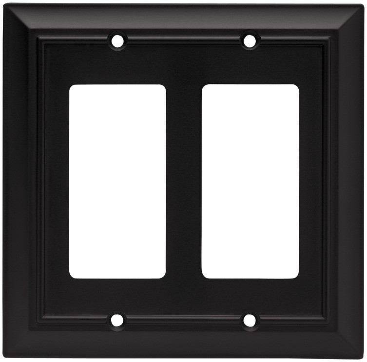 Liberty Hardware 64211, Double Decorator Wall Plate, Flat Black, Architectural