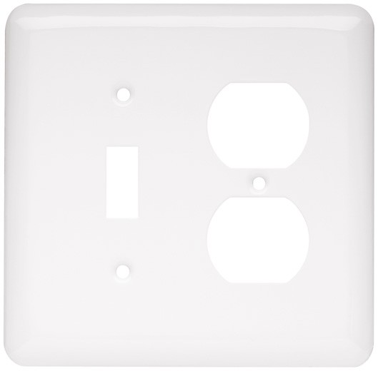 Liberty Hardware 64363, Single Switch/Duplex Wall Plate, White, Stamped Round