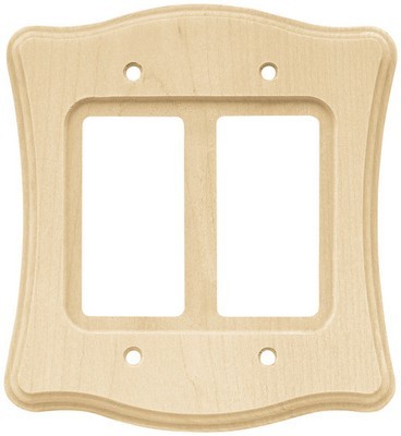 Liberty Hardware 64630, Double Decorator Wall Plate, Unfinished Wood, Wood Scalloped