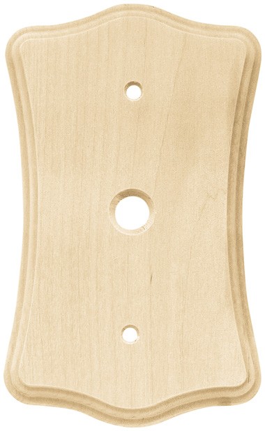 Liberty Hardware 64635, Single Coaxial Wall Plate, Unfinished Wood, Wood Scalloped