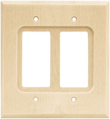 Liberty Hardware 64655, Double Decorator Wall Plate, Unfinished Wood, Wood Square