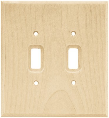Liberty Hardware 64656, Double Switch Wall Plate, Unfinished Wood, Wood Square
