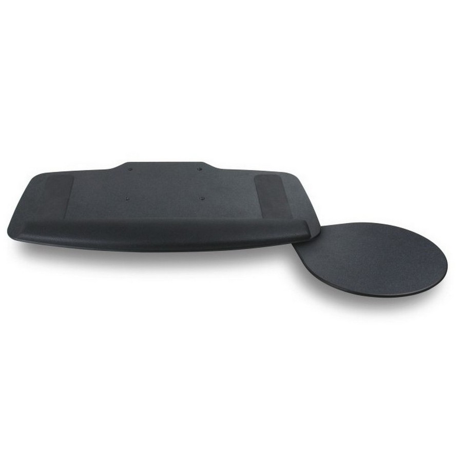 21" Phenolic Keyboard Tray with Tilt and Swivel Mouse Tray Graphite Gray Knape and Vogt 6731D79