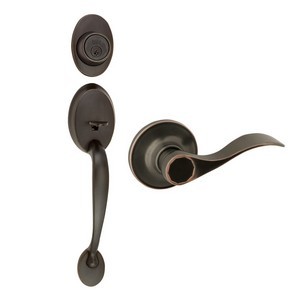 Design House 700567 Coventry 2-Way Latch Entry Door Handle Set with Lever, Handle &amp; Keyway, Adjustable Backset, Oil Rubbed Bronze