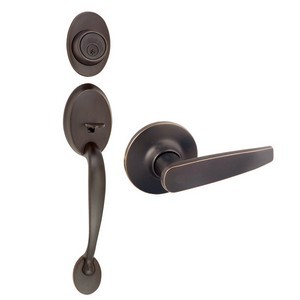Design House 702050 Coventry 2-Way Latch Entry Door Handle Set with Lever, Handle &amp; Keyway, Adjustable Backset, Oil Rubbed Bronze
