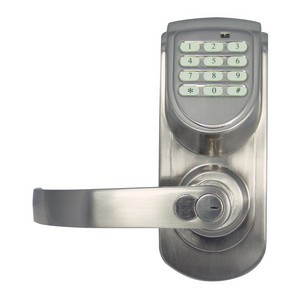 Design House 702951 Keypad Electronic Lock Entry Handle, Adjustable Backset, Satin Nickel, Left Hand Doors