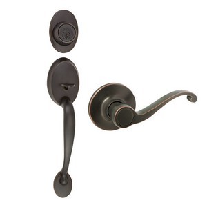Design House 740316 Coventry 2-Way Entry Handle Set with Lever, Keyway &amp; Door Handle, Oil Rubbed Bronze