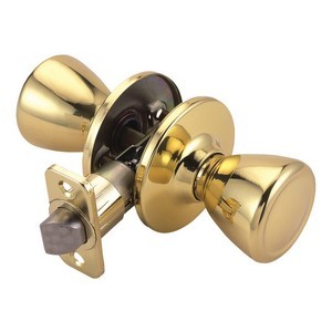 Design House 740589 Tulip 6-Way Latch Passage Door Knob, Adjustable Backset, Polished Brass