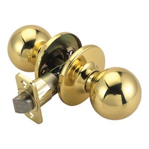 Design House 740795 Ball Universal Latch Passage Door Knob, Adjustable Backset, Polished Brass