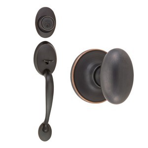 Design House 741009 Coventry 2-Way Entry Handle Set with Egg Knob, Keyway &amp; Door Handle, Oil Rubbed Bronze