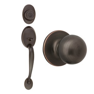 Design House 741017 Coventry 2-Way Entry Handle Set with Ball Knob, Keyway &amp; Door Handle, Oil Rubbed Bronze