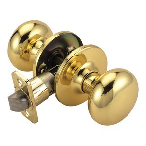Design House 741264 Cambridge Universal Latch Passage Door Knob, Adjustable Backset, Polished Brass