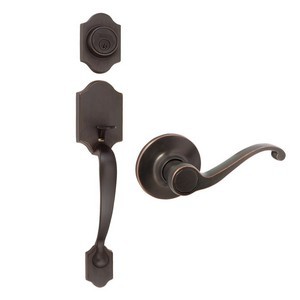 Design House 753806 Sussex 2-Way Entry Door Handle Set with Lever, Handle &amp; Keyway, Adjustable Backset, Oil Rubbed Bronze
