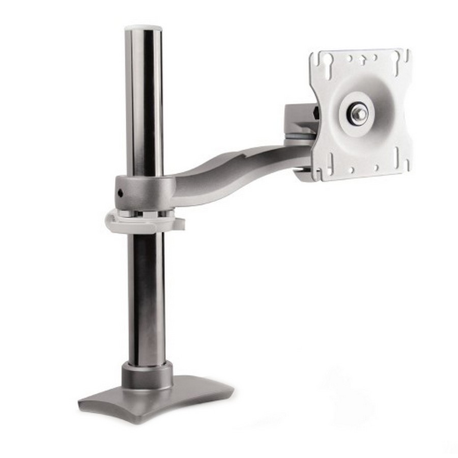Concerto Single Monitor Arm 12" Pole Silver Knape and Vogt 7810S