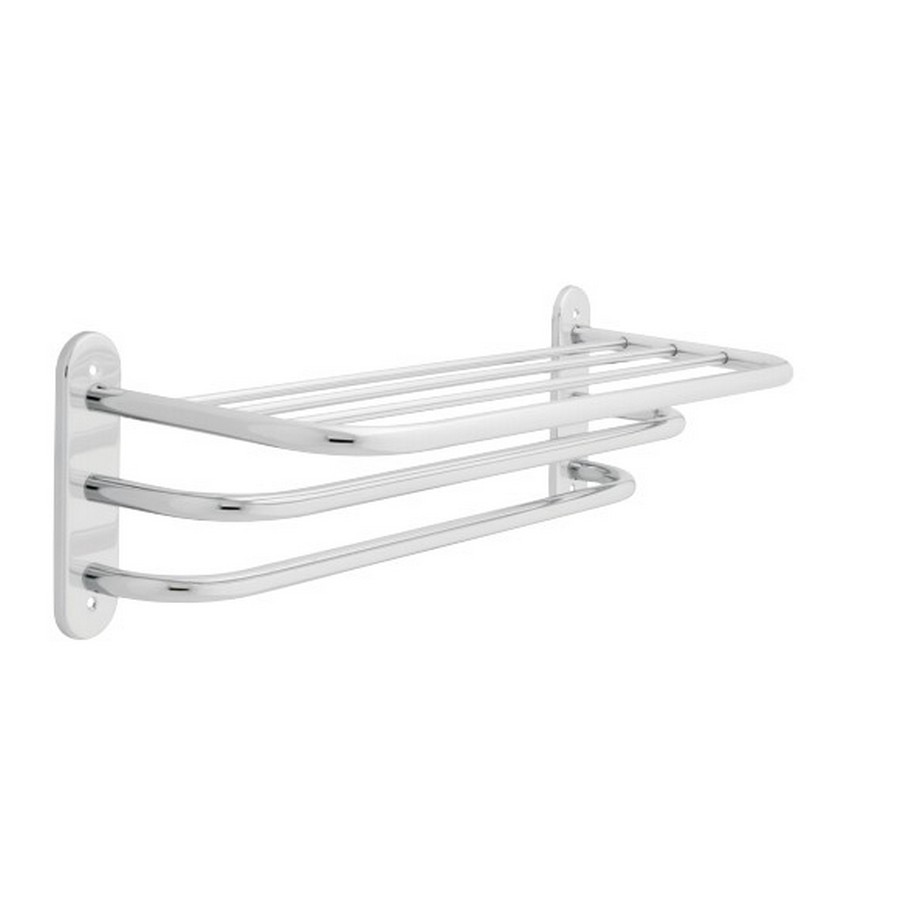 24" Towel Shelf with Two Bars and Exposed Mounting Polished Chrome Liberty 2783PC