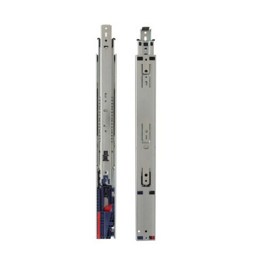Pair Knape and Vogt KV8455FMB22 8455FM Series 22 Inch Over Travel Side Mount Ball Bearing Drawer Slide with 90 Lbs Weight Capacity Self Close and Soft Close 