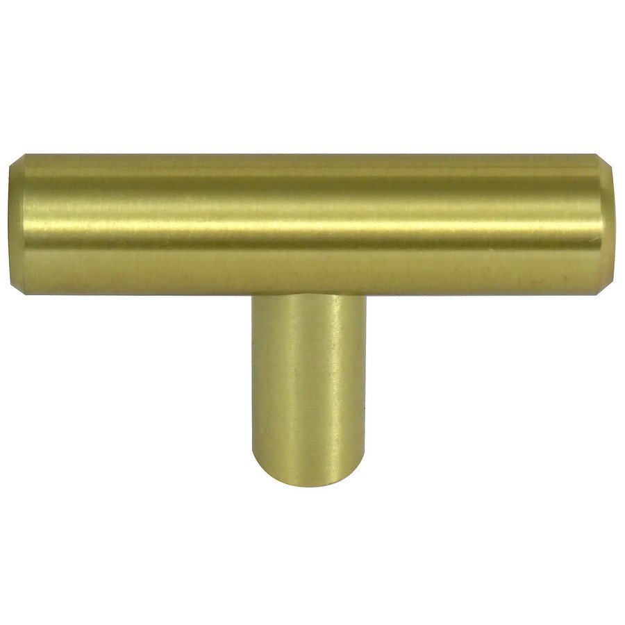 Steel T-Knob 2" Long Satin Brass Laurey 87904