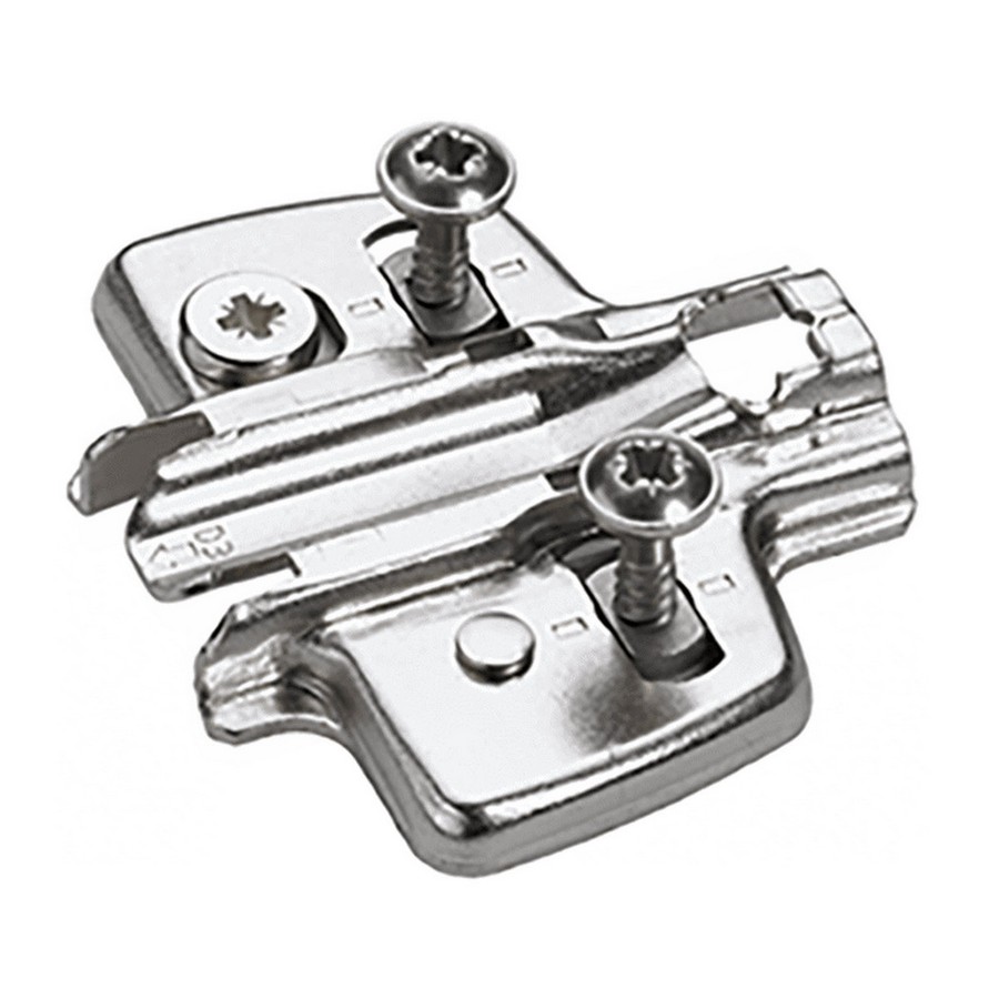 0mm Sensys Cruciform Mounting Plate with Direct Height Adjustment Chipboard Screws Nickel Hettich 9071670