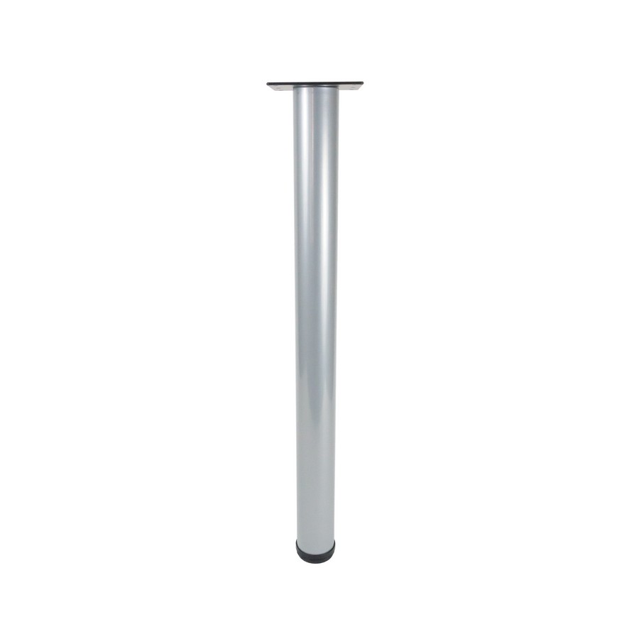 3" Round Rockwell Single Table Leg 40-3/4" H Aluminum Silver Peter Meier 976-1S-71