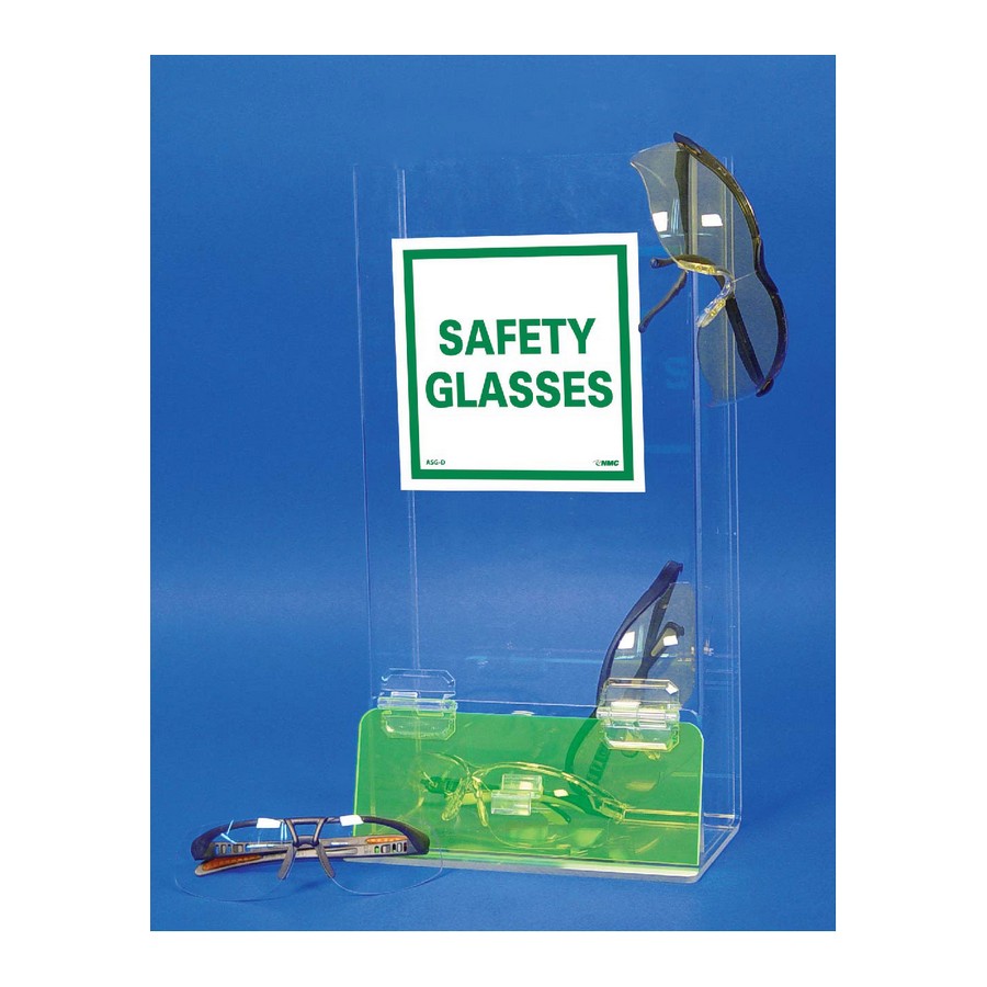 Visitor Safety Glasses Dispenser 18" X 8" Clear Acrylic National Marker ASG-D