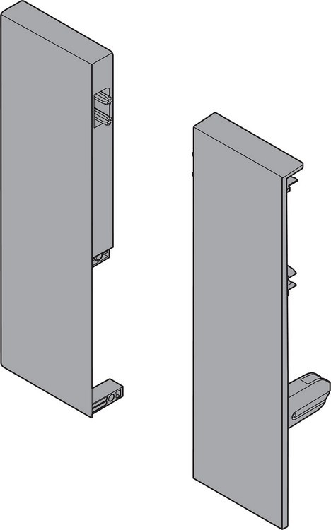 Blum ZIF.75D0.US TANDEMBOX Interior Front Fixing Bracket Set (Right &amp; Left), Medium Side, Dust Gray