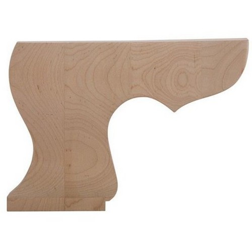 Pedestal Left Machined Wood Bun Foot 6" W x 1/2" D x 4-1/2" H Maple Grand River BFPED-L-M