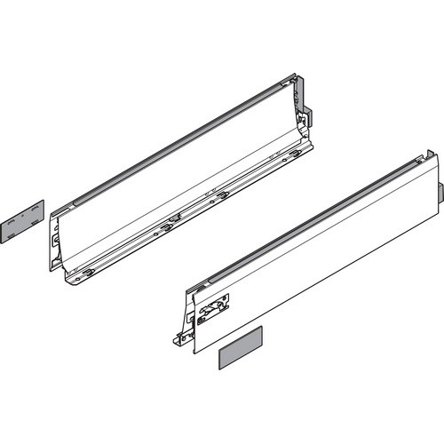 Blum 358L2702IA2 11" TANDEMBOX 358L Drawer Side, Stainless Steel, Set (Right &amp; Left)