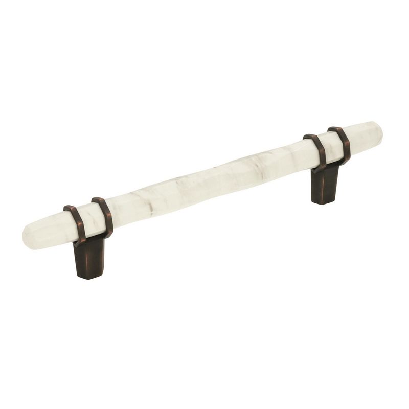 Carrione Pull 128mm Center to Center Marble White/Oil Rubbed Bronze BP36649MWORB