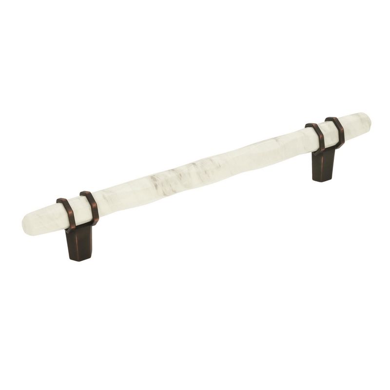 Carrione Pull 160mm Center to Center Marble White/Oil Rubbed Bronze BP36650WMORB