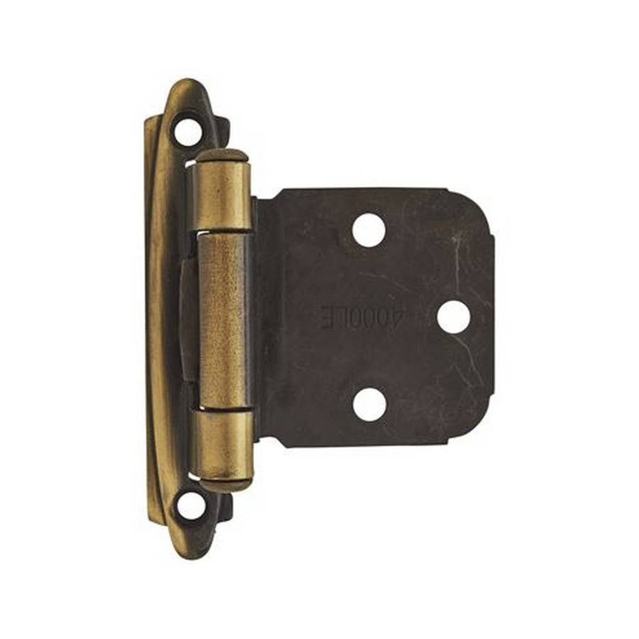 Variable Overlay Face Mount Self-Closing Hinge Antique Brass Amerock BPR7629AE