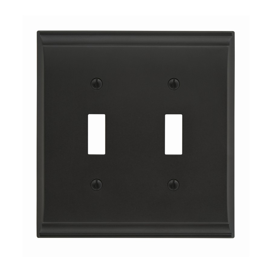 Candler Double Toggle Wall Plate 4-15/16" Wide Black Bronze Amerock BP36501BBR