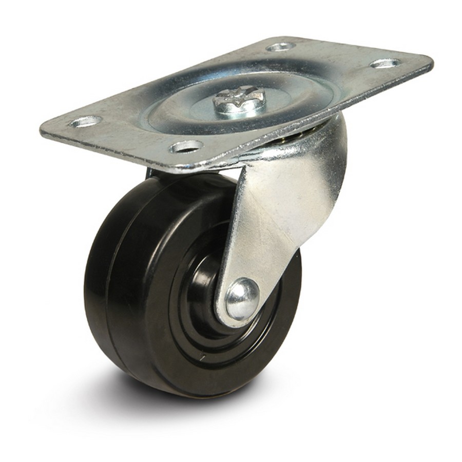 3" Plate Mount General Duty Swivel Caster Rubber DH Casters C-GD30RS