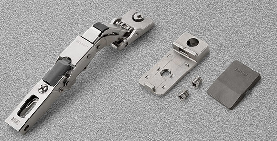 110 Degree Universal Push-To-Open Hinge for 8mm Doors Screw-On Salice CBYQAC9