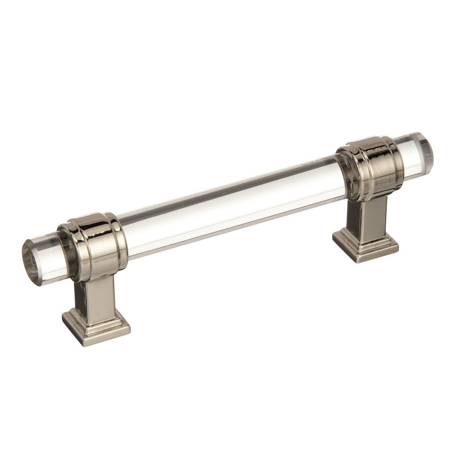 Glacio Pull 3-3/4" Center to Center Clear/Polished Nickel Amerock BP36654CPN