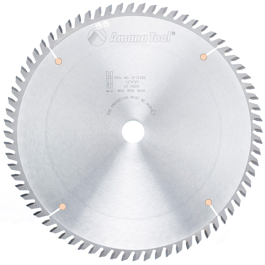 Carbon Tipped Sliding Table Saw Blade 12" Dia x 72T Amana Tool DT12720