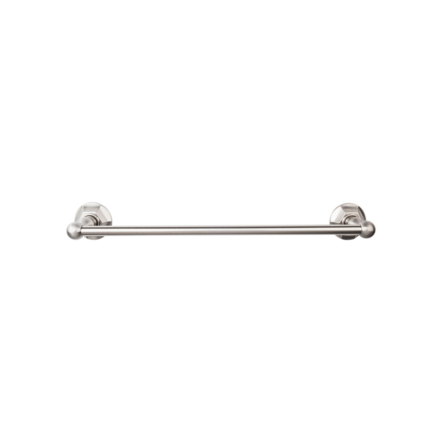 Edwardian Bath Single Towel Bar 30" Center to Center with Hex Backplate Brushed Satin Nickel Top Knobs ED10BSNB