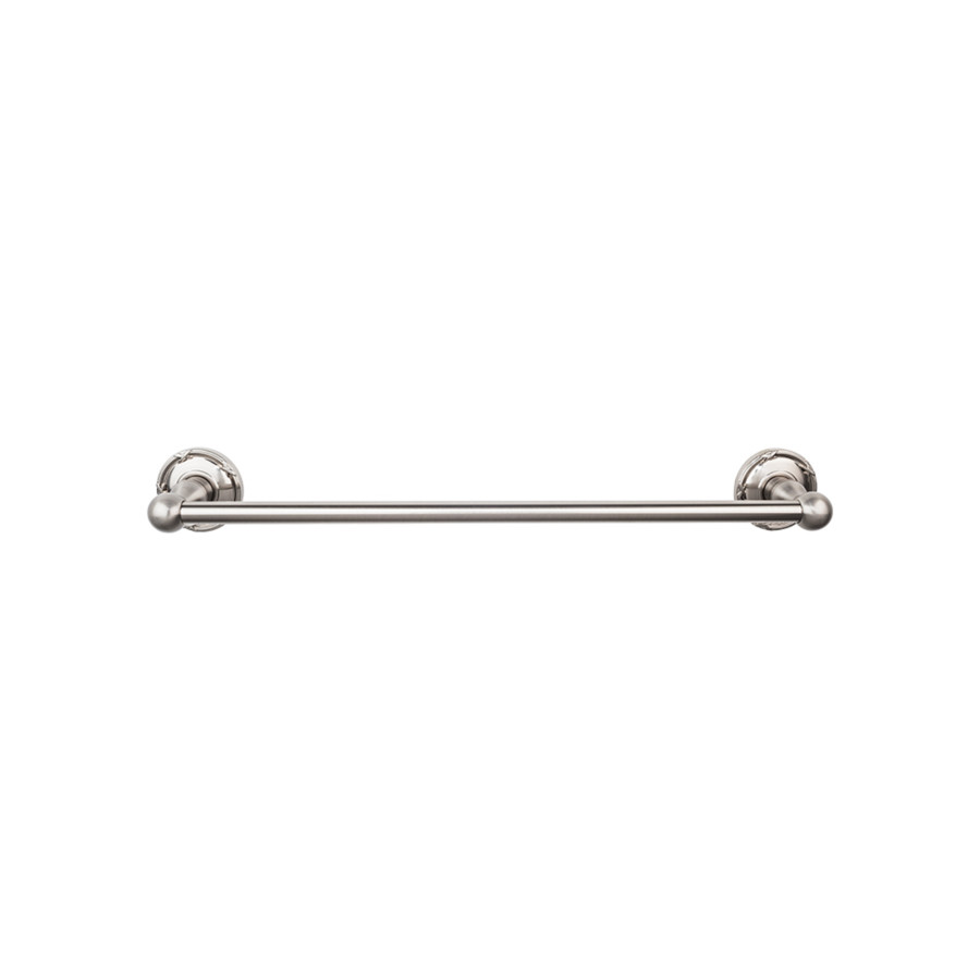 Edwardian Bath Single Towel Bar 30" Center to Center with Ribbon Backplate Brushed Satin Nickel Top Knobs ED10BSNE