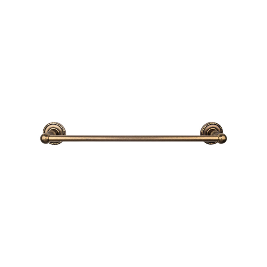 Edwardian Bath Single Towel Bar 30" Center to Center with Rope Backplate German Bronze Top Knobs ED10GBZF