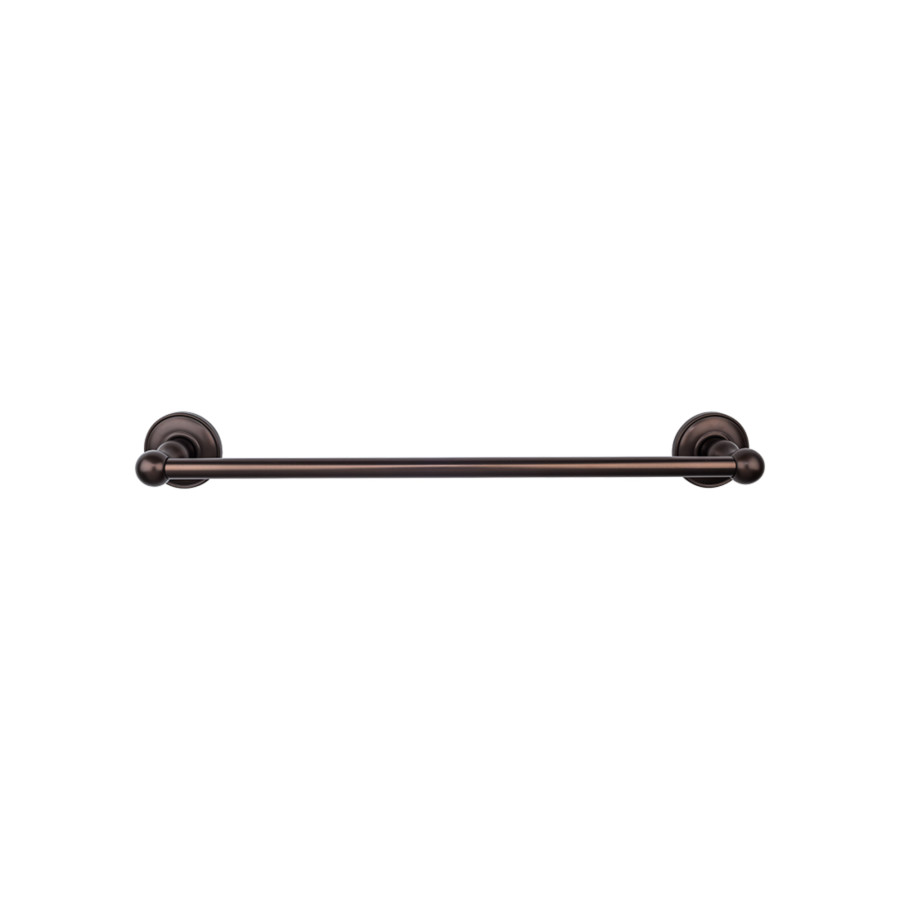 Edwardian Bath Single Towel Bar 30" Center to Center with Plain Backplate Oil Rubbed Bronze Top Knobs ED10ORBD