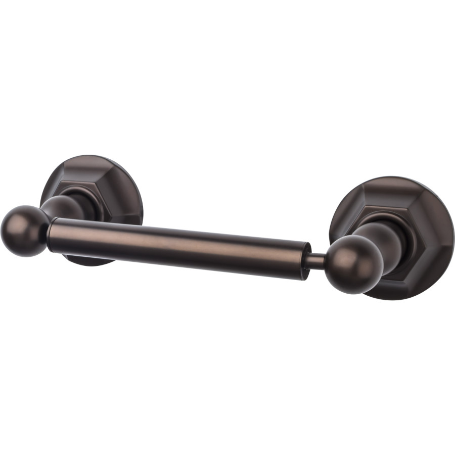 Edwardian Bath Tissue Holder 9-3/8" Long with Hex Backplate Oil Rubbed Bronze Top Knobs ED3ORBB