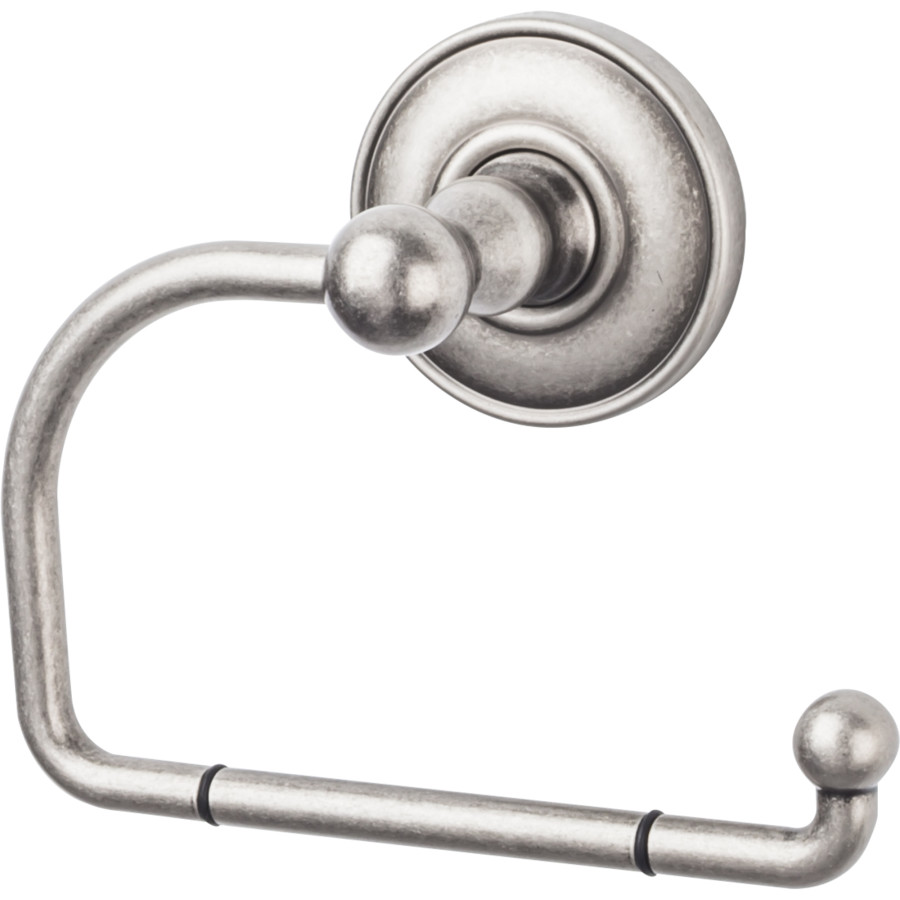 Edwardian Bath Tissue Hook 4-3/4" Long with Plain Backplate Antique Pewter Top Knobs ED4APD